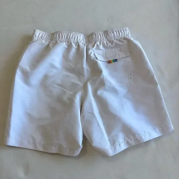 Calvin Klein Men’s Swim Trunks, Size Small, White with Rainbow tag on back - Picture 3 of 5